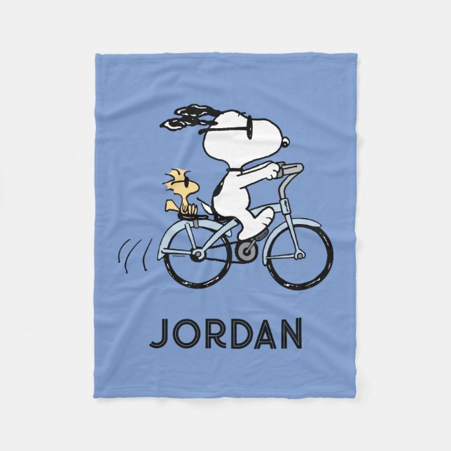 Cobertor De Velo Amendoins | Snoopy & Woodstock Bicicleta (Frente)