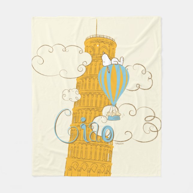 Cobertor De Velo Amendoins | Snoopy & Woodstock Ciao (Frente)