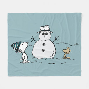 Cobertor De Velo Amendoins   Snoopy & Woodstock Construir Um Neve