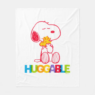 Cobertor De Velo Amendoins   Snoopy & Woodstock Huggable