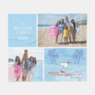 Cobertor De Velo Amendoins Surfe em Snoopy Adicionar Nome e Fot
