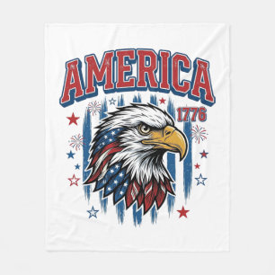 Cobertor De Velo América 1776 Camisa Patriótica Águia Vintage Desig