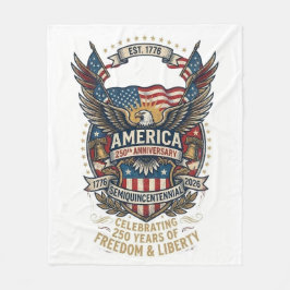 Cobertor De Velo America 250th Anniversary Patriotic 1776 Freedom 