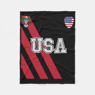 Cobertor De Velo América dos Estados Unidos Futebol Jersey Red Blue