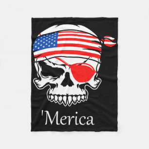 Cobertor De Velo América Pirata Crânio Bandeira 4 de julho Independ