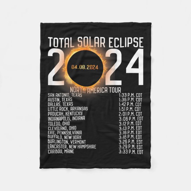 Cobertor De Velo América Tour 2024 Totalidade no Eclipse Solar Tras (Frente)