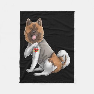 Cobertor De Velo American Akita I Love Mãe Tattoo Camiseta de cão M
