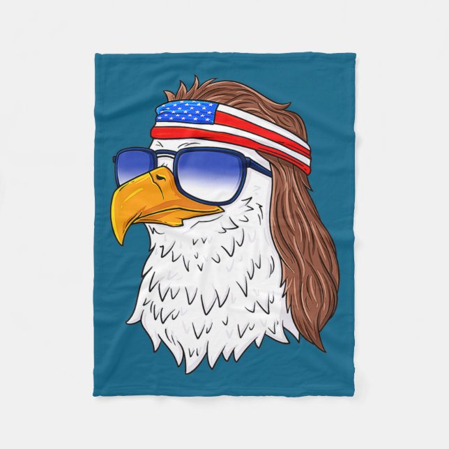 Cobertor De Velo American Bald Eagle Mullet 4th Of July Funny Usa  (Frente)