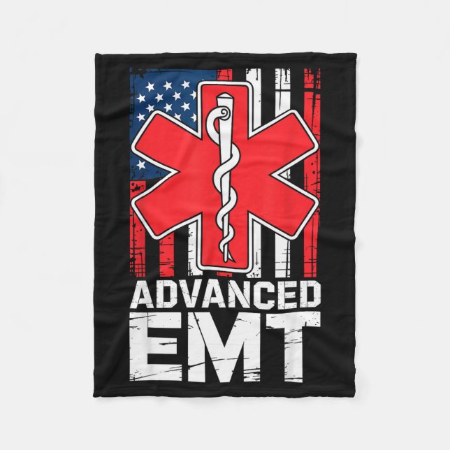 Cobertor De Velo American Flag Advanced Emt Aemt Medical Technician (Frente)