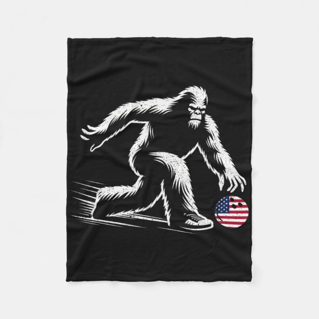 Cobertor De Velo American Flag Bigfoot Boliche Bowler (Frente)