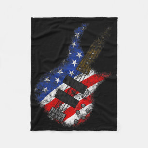 Cobertor De Velo American Flag Byss Guitar Usa Independence Day 4th