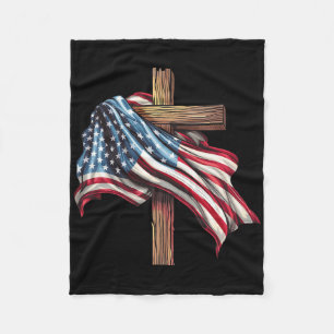 Cobertor De Velo American Flag Christian Cross Jesus 4 de julho