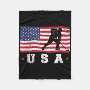 Cobertor De Velo American Flag Ice Hockey T-shirt Patriótica Spo