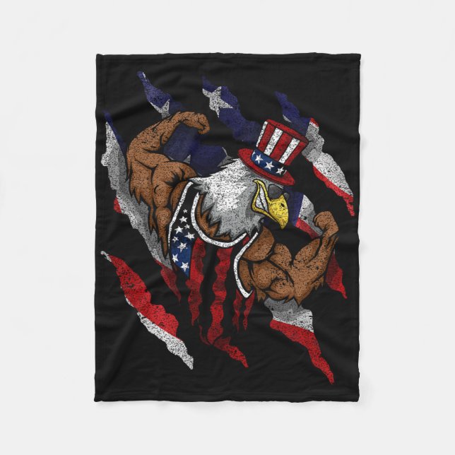 Cobertor De Velo American Flag Muscular Bald Eagle Bike Flexing Unc (Frente)