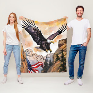 Cobertor De Velo American Flag Soaring Eagle Designer