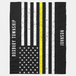 Cobertor De Velo American Flag Thin Yellow Line - Nome Com Dificuld