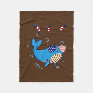 Cobertor De Velo American Flag Whale 4 de julho