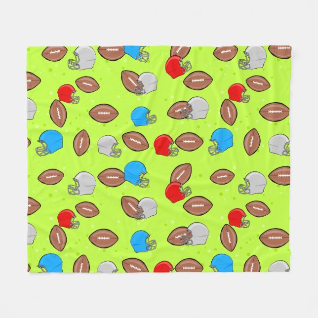 Cobertor De Velo American Football - Helmet & Ball Seamless Pattern (Frente (Horizontal))