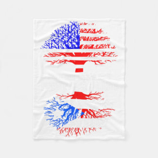Cobertor De Velo American Raised With Puerto Rican Roots Usa Flag P