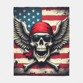 Cobertor De Velo American Rebel Skull Fleece Blanket