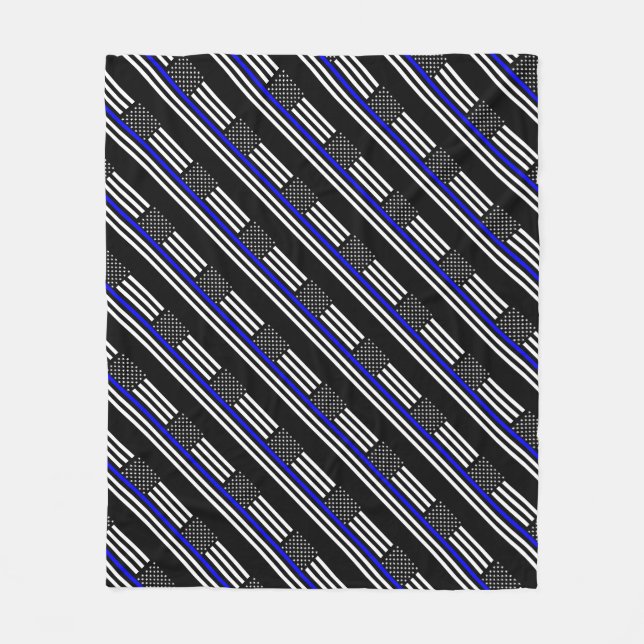 Cobertor De Velo American Thin Blue Line Decor (Frente)