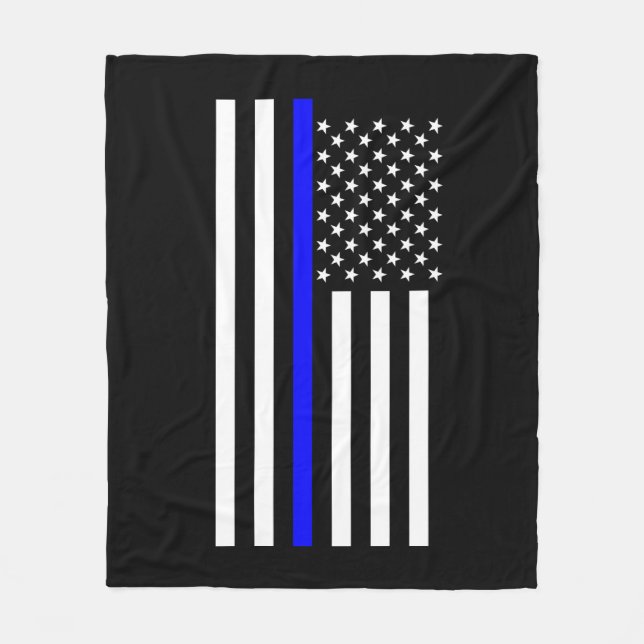 Cobertor De Velo American Thin Blue Line Decor (Frente)