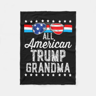 Cobertor De Velo American Trump Grandma American Flag Sungs Trump