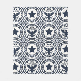 Cobertor De Velo Americana Heritage Eagle Medallion (Navy Cream)