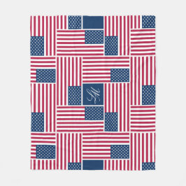 Cobertor De Velo Americana Monograma Bandeira Americana Patriótica