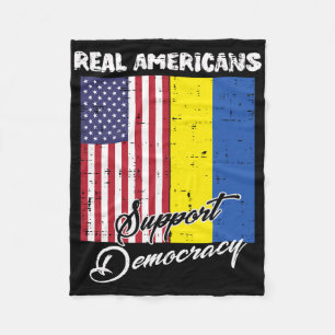 Cobertor De Velo Americanes Verdadeiros Apoiam a Democracia Bandeir