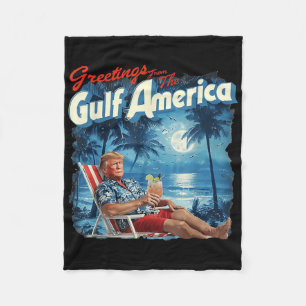 Cobertor De Velo Américas Golfo Trump 2024 Retro Beach Usa America