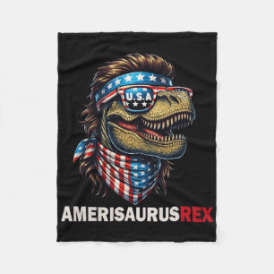 Cobertor De Velo Amerisaurus T-rex Patriótico Bandeira dos EUA 4 de