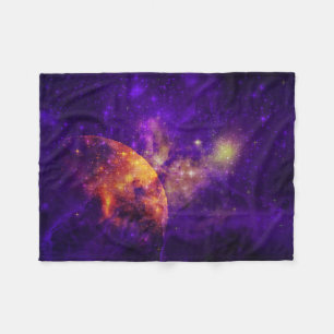 Cobertor De Velo Ametist Sky, Planeta Ouro em Nebula Baby Blanket