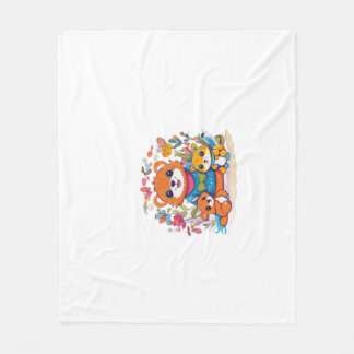 Cobertor De Velo Amigos Animais Divertidos – Camiseta Infantil Fofa