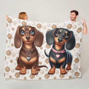 Cobertor De Velo Amigos bonitos de dachshund