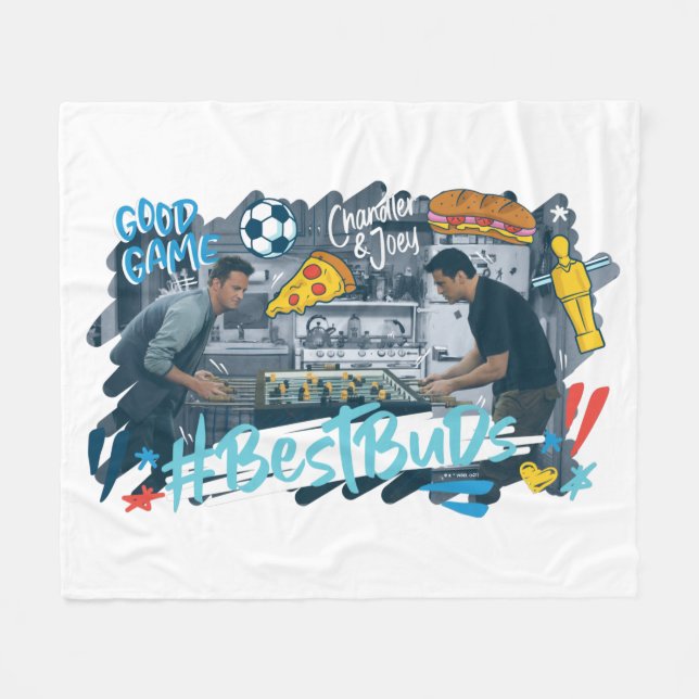 Cobertor De Velo AMIGOS™ | Chandler & Joey - Melhores Buds (Frente (Horizontal))