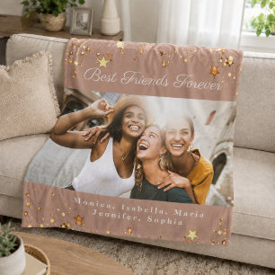 Cobertor De Velo Amigos melhores amigos foto camelo estrelas dourad