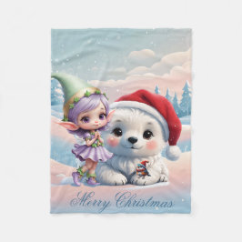 Cobertor De Velo Amigos num mundo de fantasia.