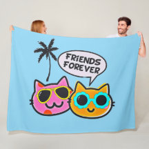 Amigos para sempre Gato Fleece Blanket!