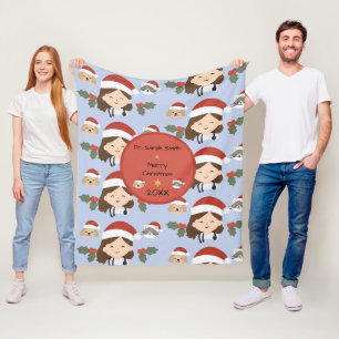 Cobertor De Velo Amigos Veterinários de Natal Personalizados