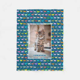 Cobertor De Velo Amo Meu Gatinho Sua Foto Personalizada Gato Impres