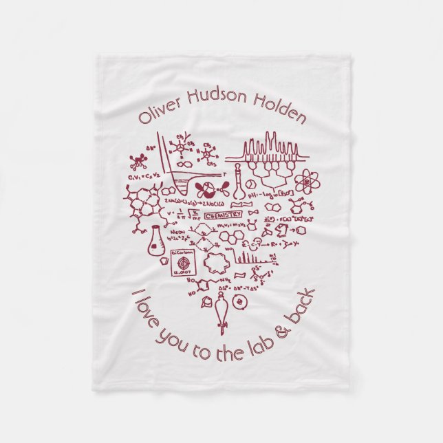 Cobertor De Velo Amo-te ao laboratório e ao presente personalizado  (Frente)