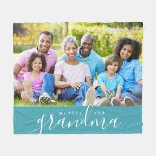 Cobertor De Velo Amo-Te, Avó, Dia de as mães Personalizado De Fotog