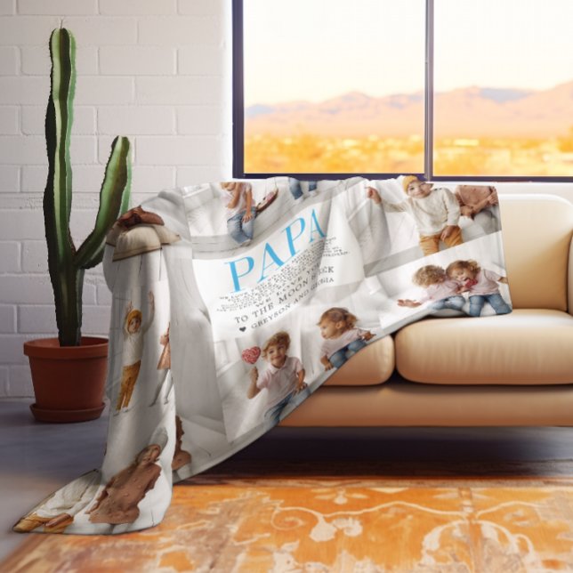 Cobertor De Velo Amo-Te Papá | Colagem de Fotografias de Mensagens  (Criador carregado)