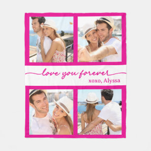Cobertor De Velo Amo-Te Para Sempre 4 Fotografias Fleece Blanket