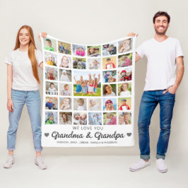 Cobertor De Velo Amo-Te Vovó E Vovô 33 Colagem Fotográfica