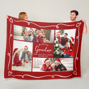 Cobertor De Velo Amor de Natal Vermelho Você Avó Diversão Doodles 4