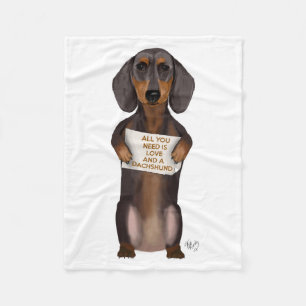 Cobertor De Velo Amor e Dachshund