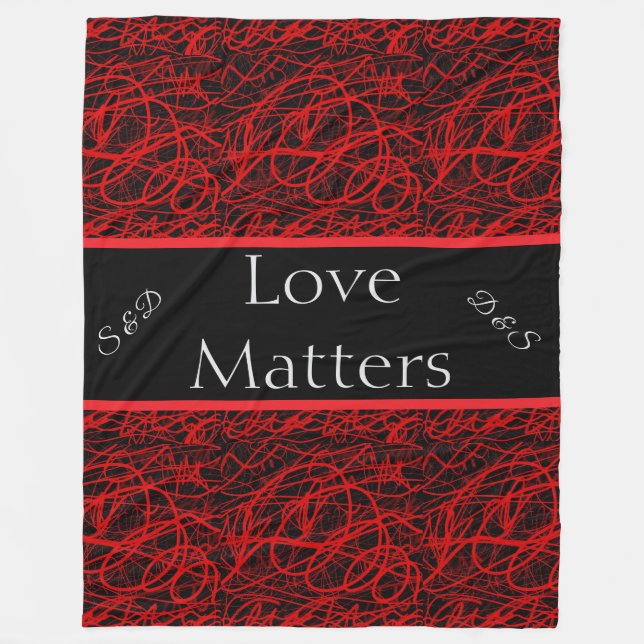 Cobertor De Velo Amor é Vermelho e Negro (Frente)
