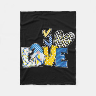 Cobertor De Velo Amor Gnomos Azul Fita Amarela Sindroma para Baixo 